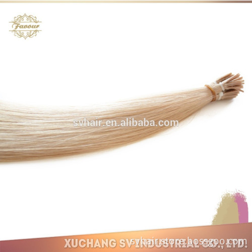 pre bonded stick I tip human hair Blonde Double drawn 100% unprocessed russian hair keratin I tip human remy hair extension 613#